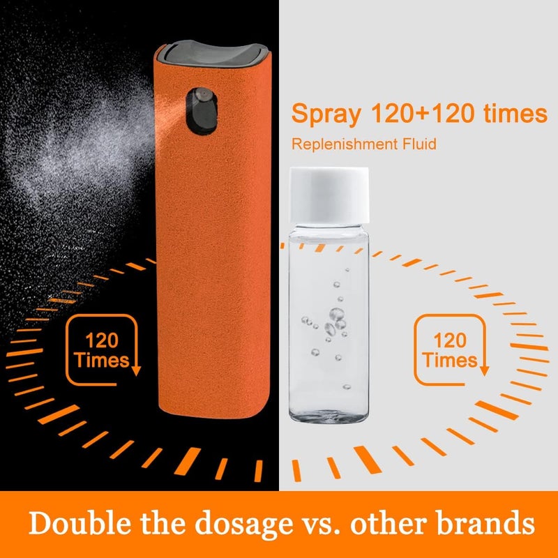 walrfid Screen Cleaner Touchscreen Mist Spray, Cleaning Kit for Electronic Smart Phone TV, Laptop, Tablet, PC, Computer Monitor Flat LCD, Eyeglasses, Compatible with iPhone iPad MacBook Pro (Orange) - Image 5